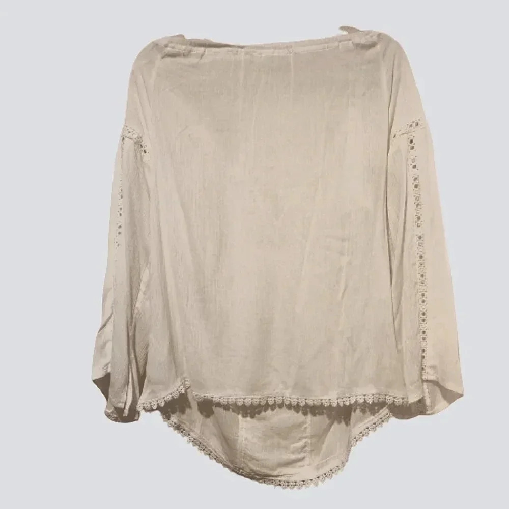 NWOT Laffaire white embroidered romantic boho blouse Size Small